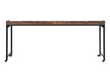 Rustic Brown Wood Finish Multipurpose Over the Bed Desk with Adjustable Height, Metal Legs with B011P244981