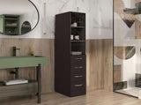 Linen Cabinet 68" H, Three Shelves, Four Drawers and Metal handles B097P296830