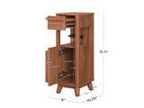 Slim Bathroom Storage Cabinet with Toilet Paper Holder, Walnut Finish 28207532