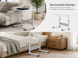 Rolling Laptop Table, Height Adjustable, Removable Design, Wheels and Baffle Panel, White, Large, 90334480