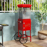 Popcorn Machine with, with Wheels & 6 Oz Pot Popcorn Maker Stainless Steel Oil Spoon, Mobile W2841P272023
