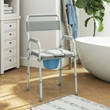 ZNTS Grey multi-functional portable toilet chair with adjustable height 05796679