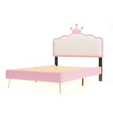 ZNTS Twin size Upholstered Princess Bed With Crown Headboard,Twin Size Platform Bed with Headboard and WF315552AAH