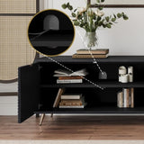 70"-90" Extendable TV Cabinet, Modern Entertainment Center with Storage and Adjustable Shelves, W1435P190369