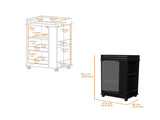 Willow Park Glass Door Bar Cart with Bottle Holder and Casters Black B062111724