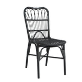 Outdoor PE Wicker Patio Dining Chairs Set of 2,Outdoor Rattan chairs for Backyard, Poolside, Garden, N762P236148G