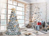 6 FT Snow Flocked Pre-lit Artificial Pop Up Christmas Tree with 100 Warm Lights and Golden Ornaments 77360414