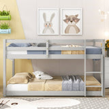 ZNTS Twin over Twin Floor Bunk Bed,Grey 48373666