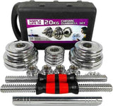 Adjustable Dumbbell Set Home Gym Cast Iron Barbell Sets with Carry Box 44lbs Office Bedroom Workout T3060P287682