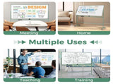 360&deg Rotating Double-Sided Magnetic Whiteboard, 182.8891.44cm Writing Surface Mobile Dry Erase 81104180