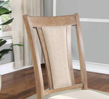 ZNTS Transitional Set of 2 Side Chairs Natural Tone And Beige Solid wood Chair Padded Leatherette B011104626