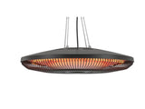 750W 1500W Dual Power Hanging Patio Heater with LED Black 94734824