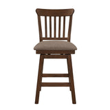 Dark Brown Finish Swivel Counter Height Chairs Set of 2 Wooden Classic Dining Kitchen Furniture B011P294305