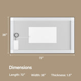 72x36" Black Eco-Friendly Silver MirrorDual LED Light StripsFront and Back Lighting T3177P320579