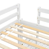 ZNTS Twin Size High Loft Bed with Ladder landing Platform, Ladders, Guardrails,White W504119725