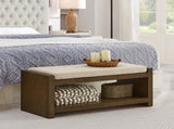 40" Accent Bench with Lower Shelf Shoe Rack, Padded Seating Bench for Living Room, Modern Compact W2186P292094