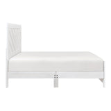 Contemporary White Finish Queen Size Panel Bed Wooden Bedroom Furniture 1pc, Bed in a Box B011P250483