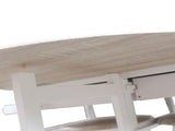 Foldable With Wooden Handle Semicircle Dining Cart With Round Stools White 37144410