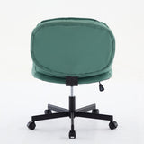 ZNTS Armless-Office Desk Chair with Wheels: PU Leather Cross Legged Wide Chair,Comfortable Adjustable 62866664