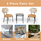 3 Pieces Of Luxury Outdoor Wicker Furniture - Patio Bistro Style Table And Chair W2337P180755