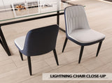 47"-63" expandable dining table set for 2-6 people, equipped with PU fabric thick cushioned dining 60747445