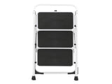 Home Use 3-Step Short Handrail Iron Ladder Black & White 46578400