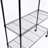 ZNTS 5-Layer Plastic Coated Iron Shelf with 1.5" Nylon Wheels 165*90*35 Black 40565502