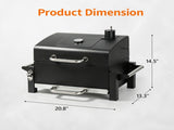65 x 47 x 49 cm Black Tabletop Charcoal Grill with Chimney and Handle 700&degC High-Temperature 24264518