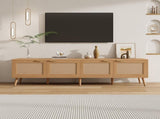 70inch Modern TV Stand with Rattan Doors for TVs up to 80", Media Console with Storage Space & Cable 42043757