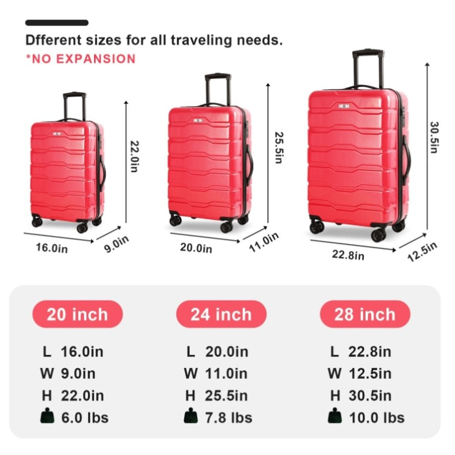 ZNTS Luggage Sets ABS PC Hardshell 3pcs Clearance Luggage Hardside Lig ZNTS Wholesale United States