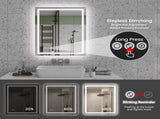 28"x36" LED Bathroom Mirror, Front-Lit and Back-Lit, 3 Color Tem Adjustable, Brightness Memory, 85015840
