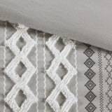 King/Cal King Cotton Printed Duvet Cover Set with Chenille B03596476