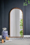 30" x 65" Hand Carved Rose Antique Mirror Frame, Large Arch Mirror Wall Decor for Living Room, W2078126749