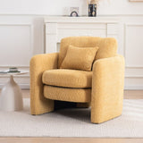 Round Corner Modern Dining Chair - Stylish Single Seat for Modern Spaces Yellow W3206P298324