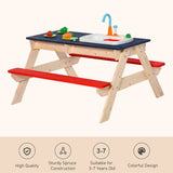 ZNTS Kids Picnic Table Set with Sandbox and Kitchen Toys 55024728