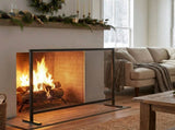 Regina 1-Panel Iron Fireplace Screen 38" x 30", Black Finish N775P386918B
