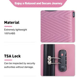 luggage 4-piece ABS lightweight suitcase with rotating wheels, 24 inch and 28 inch with TSA lock, W284P149251