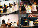Halloween Decor Indoor, Set of 3 Ceramic Ghosts with Witch Hats, Cute Spooky Ghost 99433269