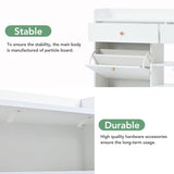 ON-TREND Modern Tipping Bucket Shoe Cabinet with 4 Flip Drawers, Multifunctional WF300851AAK