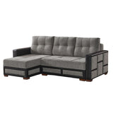 PrimeNest UrbanEdge Upholstered Convertible Sectional with Storage B030P305116