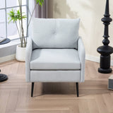 Accent Chair With Metal Black Legs,Comfy Chenille Club Fabric Armchair,Single Sofa Chair for Living W3042P262914