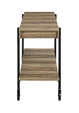 Industrial Style 1pc Sofa Table Natural Tone Slat Design Console Table Open Bottom Shelf Living Room B011P214571