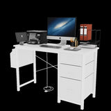 47.3"office desk with power outlet,3 drawers,Side Pocket, Study Desk Easy to Assemble,Frame W2887P239381