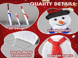 Lighted Snowman Christmas Yard Decorations, Set of 3 Pre-lit 2D Snowman Family with 80 LED White 79858005