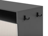 U_Style Livingroom Cabinet Shoe Bench, 2 Doors and 3-Tier Adjustable Shelves, Entryway Bench N711P345166M