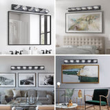 Modern 6-Light LED Vanity Light - Sleek Bathroom Wall Fixture, Iron & Acrylic, Dimmable & W1340P206802