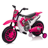 ZNTS 12V Kids Ride on Toy Motorcycle, Electric Motor Toy Bike with Training Wheels for Kids 3-6, Rose Red W2181P164393