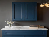 33" Navy Blue Shaker Wall Cabinet Solid Wood with 2 Adjustable Shelves Ready-to-Assemble for T2950P511193