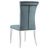 Dark Grey and Chrome Tufted Side Chair B062P153679