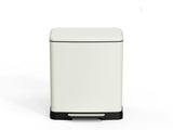 White 17 Gallons Pedal Trash Can with Soft Close Lid, Removable Inner Bucket & Detachable Wheels, 33350402
